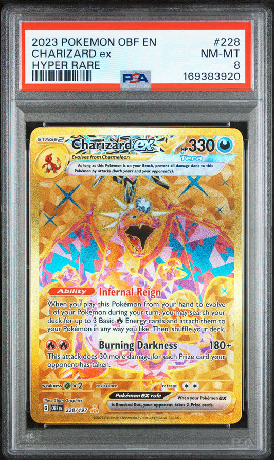 Charizard EX 228/197 Obsidian Flames PSA 8 Nm-Mt