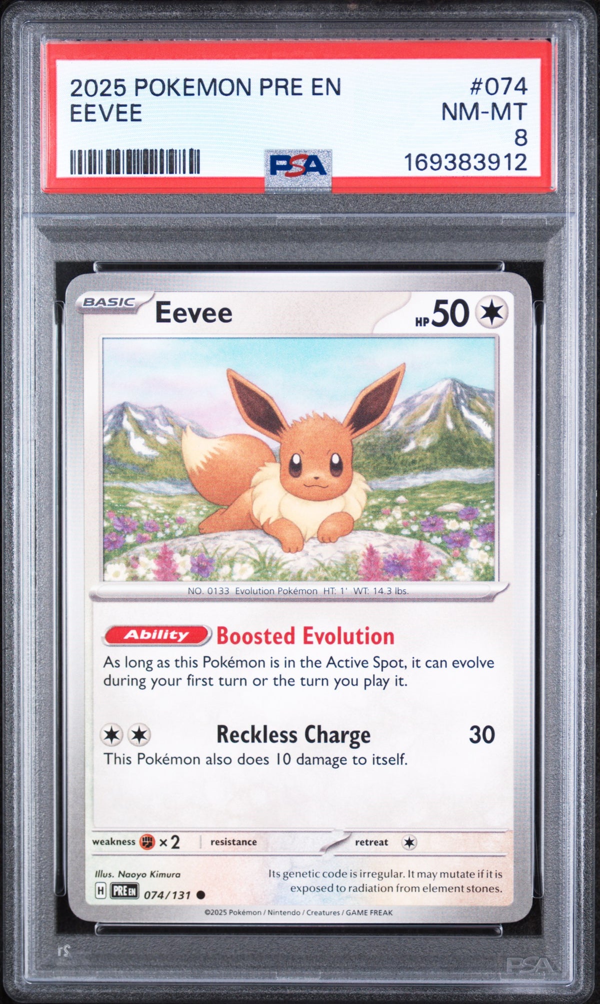 Eevee 074/131 Prismatic Evolutions PSA 8 Nm-Mt