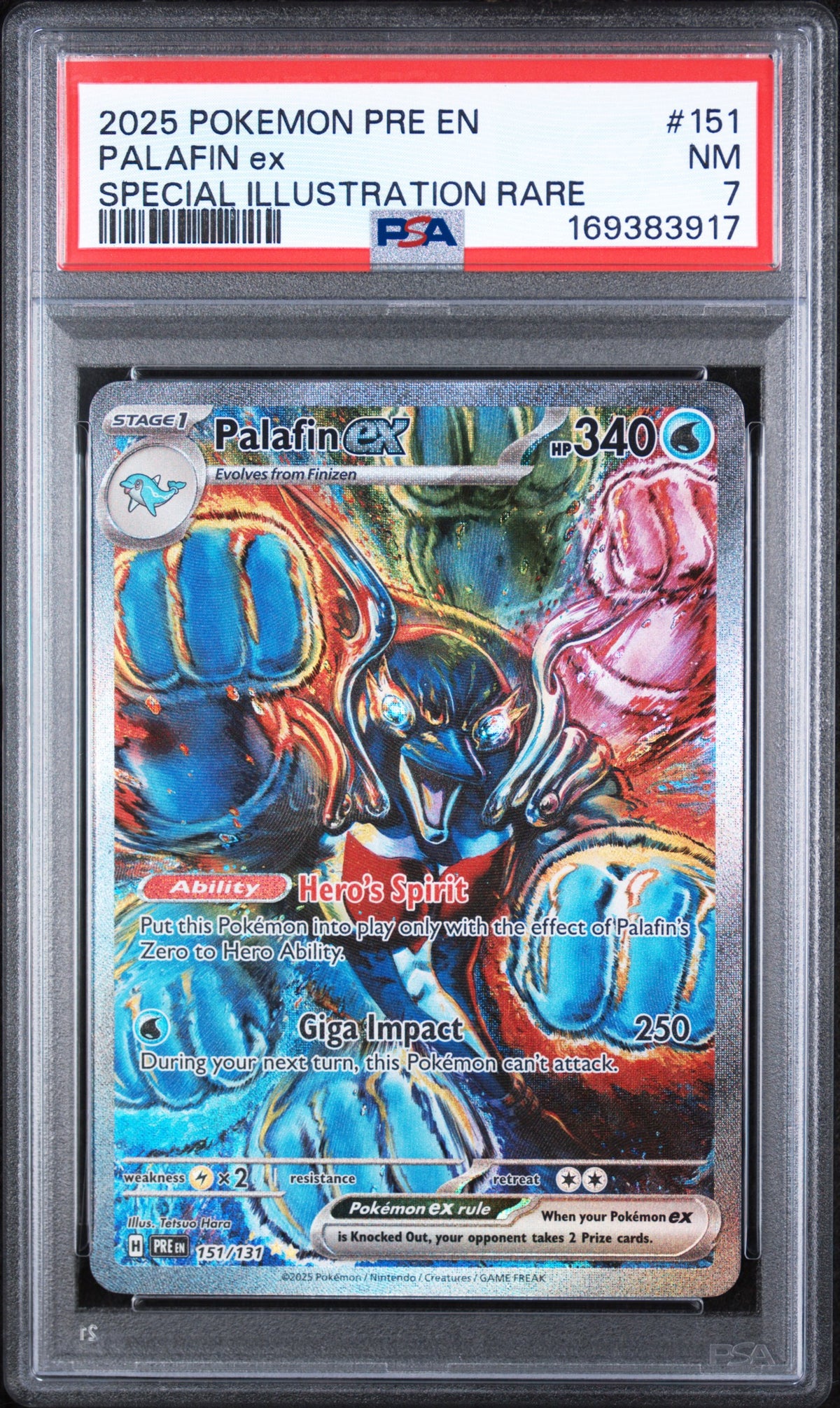 Palafin EX 151/131 Prismatic Evolutions PSA 7 Near Mint