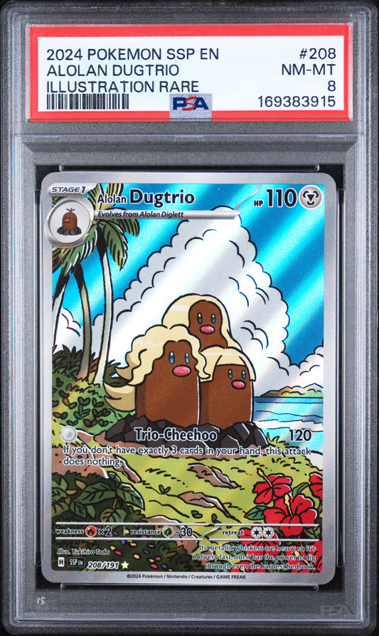 Alolan Dugtrio 208/191 Surging Sparks PSA 8 Nm-Mt